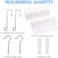 Yalikop 2 Pcs Stuffed Animals Storage Chain Hanging Stuffed Animal Organizer with 40 Plastic Clips 79 Plush Toys Display Holder with Hooks for Wall Decor Bedroom Play Room Storage Hats Socks Cards