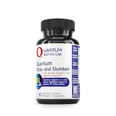 Quantum Nutrition Labs Quantum Relax and Slumber Sleep Supplement with Magnesium Malate LTheanine Natural Calm Complex with Lemon Balm Valerian Root for Women Men 90 Capsules