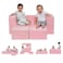 طقم لعب أريكة سرير قابلة للتحويل من دلتا تشيلدرن سيرتا، مناسب للأطفال الصغار والرضع، أريكة إسفنجية قابلة للطي مع مسندين للقدمين، لون وردي