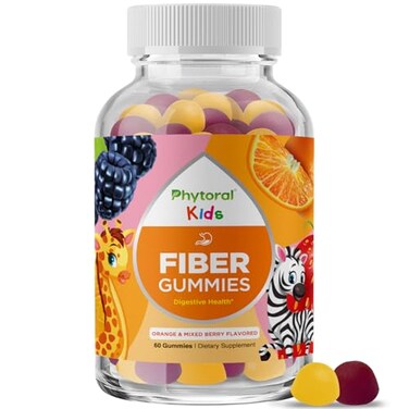 Phytoral High Prebiotic Fiber Gummies for Kids Dietary Fiber Supplements for Digestion Constipation Chicory Root Kids Immune Gummies NonGMO Vegan Digestive Nutritional Supplements 60 Count