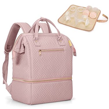 Fasrom Breast Pump Bag Pumping Backpack with Breastmilk Cooler Compartment