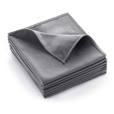 MAKUANG 8 Pack Microfiber Screen Cleaning ClothPremium DoubleSided Suede Microfiber Cloths for GlassesLensesComputerPhoneTVElectronic Device Screens Wipes Cloth12 x 12 InchesGrey