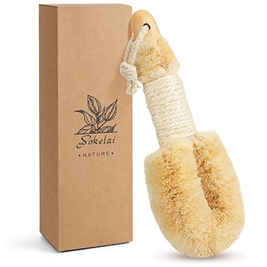 wokelai Dry Brushing Body Brush for Skin Exfoliating Body Scrubber Brushes Natural Sisal Bristle for Lymphatic Drainage Cellulite Body Exfoliator for Bath Shower to Improve Circulation Stop Ingrown Ha