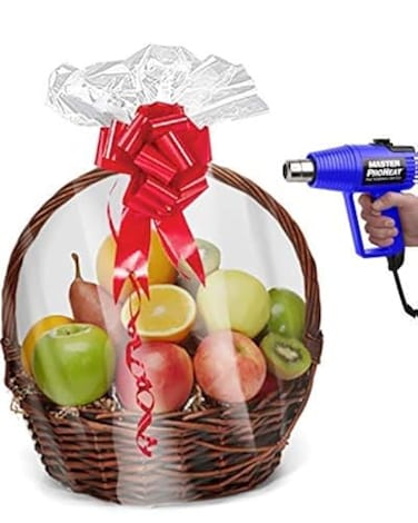 أكياس تغليف قابلة للانكماش من Purple Q Crafts، عبوة من 20 كيسًا، مناسبة لسلال الهدايا، مصنوعة من السيلوفان الشفاف PVC، مقاس 24 × 30 بوصة.