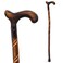 RMS Wood Cane 36 Inches Natural Wood Walking Stick Handcrafted Wooden Offset Cane for Men or Women Spiral