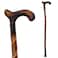 RMS Wood Cane 36 Inches Natural Wood Walking Stick Handcrafted Wooden Offset Cane for Men or Women Spiral