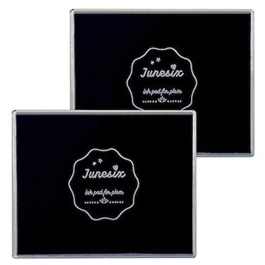 Roucerlin Large Size Craft Ink Stamp Pads Washable Scrapbooking Finger Paint Ink Pad for Kids Craft Pads for Rubber Stamps DIY Cards Paintings Baby Footprint Handprint 2 Black