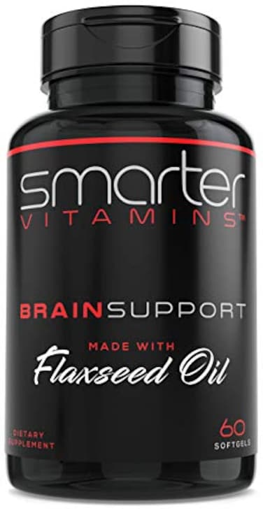 مكمل غذائي SmarterVitamins لدعم الدماغ بشكل أفضل، مصنوع من ألفا جي بي سي، إل تيروسين، أسيتيل إل كارنيتين، زيت بذور الكتان، حمض ألفا لينولينيك، حمض الدوكوساهيكسانويك، 60 كبسولة هلامية للطاقة