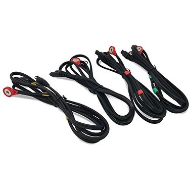 Discount TENS Brand Replacement Lead Wires Compatible with Compex Snap Connector Electrodes Pack of 4