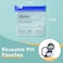 Serfeymi 32 Pcs Pill Pouch Bags for Travel Reusable Plastic Bags 3 x 3 Inches 12 mil Double Sided Translucent Zippered Pill Pouches for Medicine with Slide Lock Writable Label1 Pc Marker Blue