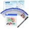 Serfeymi 32 Pcs Pill Pouch Bags for Travel Reusable Plastic Bags 3 x 3 Inches 12 mil Double Sided Translucent Zippered Pill Pouches for Medicine with Slide Lock Writable Label1 Pc Marker Blue