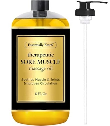 Essentially KateS Sore Muscle Massage Oil 8 Fl Oz Arnica Extract and Peppermint Soothe Sore and Tired Muscle and Joints
