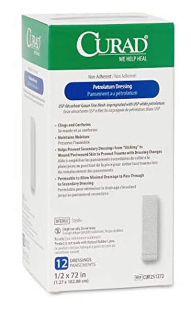 Curad Medline CURAD Sterile Nonadherent Petrolatum Gauze Dressing 12 Inch x 72 Inches Ideal for Nondraining Wounds Case of 72 Each