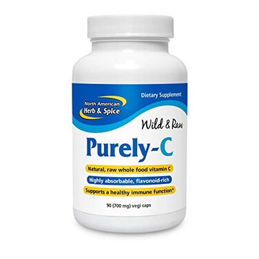 توابل أعشاب أمريكا الشمالية PurelyC، 90 كبسولة، لدعم صحة الجهاز المناعي، تحتوي على توت كامو كامو، توت بري، ثمر الورد، غير معدلة وراثيًا، 30 حصة إجمالية.