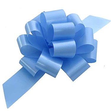 مجموعة من 10 شرائط زينة زرقاء فاتحة اللون من GiftWrap Etc.، عرض 5 بوصات، مثالية لحفلات استقبال المولود الجديد في الربيع، ولتزيين سلال الهدايا، وحفلات أعياد الميلاد، وحملات جمع التبرعات، وعيد الميلاد، وعيد الفصح.
