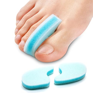 Sumiwish Foam Toe Separators 10 Pack Breathable Toe Spacers Reduce Friction and Relieve Corns Pain Overlapping Toes Corrector Blue
