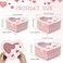 Thenshop 3 Sets Valentines Heart Shaped Boxes for Flowers Mothers Day Gift Packaging with Transparent Window Lids for Luxury Flower Arrangements Flower Box Gift Wrap Boxes for Wedding BirthdayPink