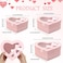 Thenshop 3 Sets Valentines Heart Shaped Boxes for Flowers Mothers Day Gift Packaging with Transparent Window Lids for Luxury Flower Arrangements Flower Box Gift Wrap Boxes for Wedding BirthdayPink