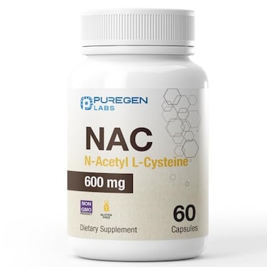 بيورجين لابز، مكمل غذائي داعم لمضادات الأكسدة، إن-أسيتيل سيستين (NAC) 600 ملغ، سهل الامتصاص، 60 كبسولة نباتية
