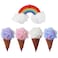 Ximimark 5 pcs Ice Cream Shaped Bath Loofah Cartoon Design Foaming Bath Ball Bath Shower Sponge Exfoliating Mesh Brush Shower Sponge for Bathroom Shower Puff