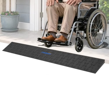 Ruedamann 1 Rise Threshold Ramps for Doorways Sturdy Rubber Threshold Ramp NonSlip Ramp for Wheelchair for Home Adjustable and Cuttable for Wheelchairs Scooters Sweepers Curbs