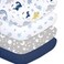 Plushii Crib Sheets for Baby Boys 4 Pack 28x 52 Extra Soft Microfiber Crib Sheet Set for Standard Crib Toddler Mattress Pad Dinosaur Elephant Stars Navy Blue
