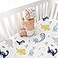 Plushii Crib Sheets for Baby Boys 4 Pack 28x 52 Extra Soft Microfiber Crib Sheet Set for Standard Crib Toddler Mattress Pad Dinosaur Elephant Stars Navy Blue