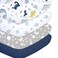 Plushii Crib Sheets for Baby Boys 4 Pack 28x 52 Extra Soft Microfiber Crib Sheet Set for Standard Crib Toddler Mattress Pad Dinosaur Elephant Stars Navy Blue