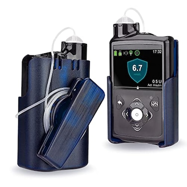 Healvaluefit Insulin Pump Holder 360 Rotatable Insulin Pump Case with Clip for Medtronic MiniMed 630G 640G 670G 770G Sturdy and Durable Clip Blue