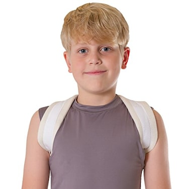BraceAbility Clavicle Support Brace Figure 8 Upper Back Brace Posture Corrector for Women and Men Shoulder Straightener Kyphosis Relief Sling for Injuries and Fractures Small