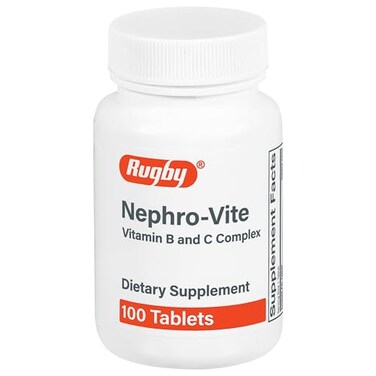 RUGBY LABORATORIES Rugby NephroVite Vitamin B and C Complex Tablets Dietary Supplement 100 Count 1 Pack