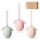 YIVEKO Silicone Pacifier Holder Case Binky Holder Silicone Pacifier Case for Boys Girls Portable Paci Pouch for Newborns 3 PackIvorySageBlush