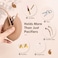 YIVEKO Silicone Pacifier Holder Case Binky Holder Silicone Pacifier Case for Boys Girls Portable Paci Pouch for Newborns 3 PackIvorySageBlush