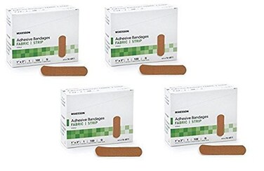 McKesson Performance Bandage Adhesive Fabric Strip 100 Count Pack of 4