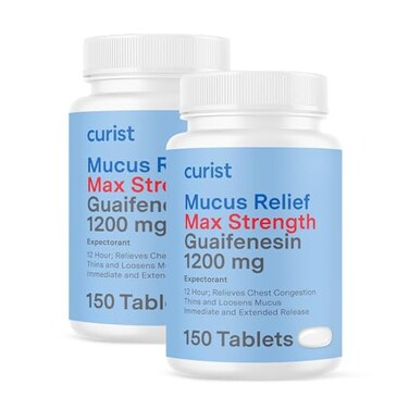 Curist Guaifenesin 1200 Mg Extended Release Tablets 300 Count Mucus Relief 1200 mg Tablets Reduce Mucus Clear Congestion 1200mg Bulk Pack 300 ct