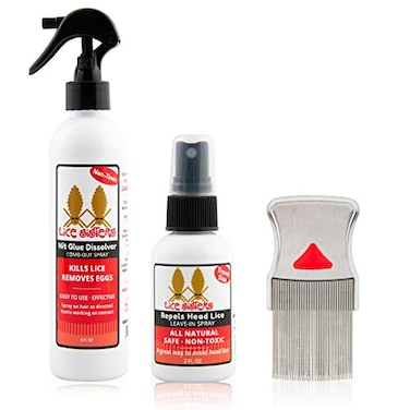 Lice Sisters Lice Treatment and Prevention Kit Large Nit Glue Dissolver Repel Lice Prevention Spray and Comb for Nit and Lice Free Hair