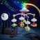 Mini Tudou Musical Baby Crib Mobile Toy with Lights and Music Star Projector Function and Cartoon Rattles Remote Control Musical Box with 108 Melodies Toy for Newborn Sleep