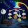 Mini Tudou Musical Baby Crib Mobile Toy with Lights and Music Star Projector Function and Cartoon Rattles Remote Control Musical Box with 108 Melodies Toy for Newborn Sleep