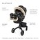 Stokke Xplory X Winter Kit Onyx Black Protects Baby from Cold Weather Wind Includes Fleece Mittens for Parents PFCFree Fabrics Reflective Zipper Genuine Sheepskin Rims