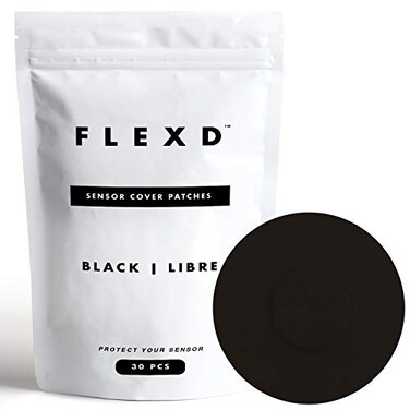 Flexd Sensor Cover Waterproof Patches Libre Round Black Pack of 30