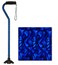 Nova Joy Designer Offset Quad Cane for Seniors Unisex Adjustable Lightweight Walking Aid with Foam Handle Wrist Strap and AntiRattle Lock Essential Mobility Support Blue Rain