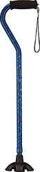 Nova Joy Designer Offset Quad Cane for Seniors Unisex Adjustable Lightweight Walking Aid with Foam Handle Wrist Strap and AntiRattle Lock Essential Mobility Support Blue Rain