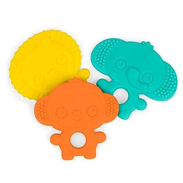 Bright Starts Gummy Buddies 3Pack Textured Teethers BPAFree Elephant Lion Monkey Unisex 3 Months