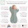 كيس لفّ انتقالي من SwaddleDesigns، بأكمام نصفية وأساور على شكل قفازات، مناسب للمواليد الجدد، يُستخدم كبطانية قابلة للارتداء، مقاس صغير (3 أشهر، 27.7 كجم)، لون أخضر فاتح (جاديت).