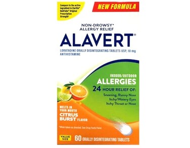 Alavert Allergy Relief 24Hour NonDrowsy Tablets Loratadine 10 mg Antihistamine Citrus Burst Flavor 60 Tablets