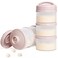 Termichy Stackable Formula Dispenser Portable Milk Powder Container 2 Pack Light Pink
