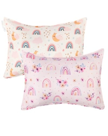 أغطية وسائد أطفال ALVABABY ناعمة ومطاطية، مقاس 13×18 أو 12×16 بوصة، عبوة من قطعتين، مناسبة للأولاد والبنات أثناء السفر