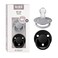 BIBS Pacifiers De Lux Collection BPAFree Round Nipple Silicone Made in Denmark Set of 2 CloudBlack Color Premium Soothers Size One Size