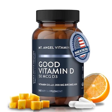 Mt. Angel Mt Angel Vitamins Good Vitamin D 2000 IU Vitamin D3 with Bromelain 60 Capsules