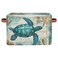 AUUXVA Sea Turtle Retro Map Storage Basket Bin Nautical Ocean Starfish Large Fabric Toys Storage Cube Box with Handles Collapsible Closet Shelf Cloth Organizer Basket for Nursery Bedroom Gift